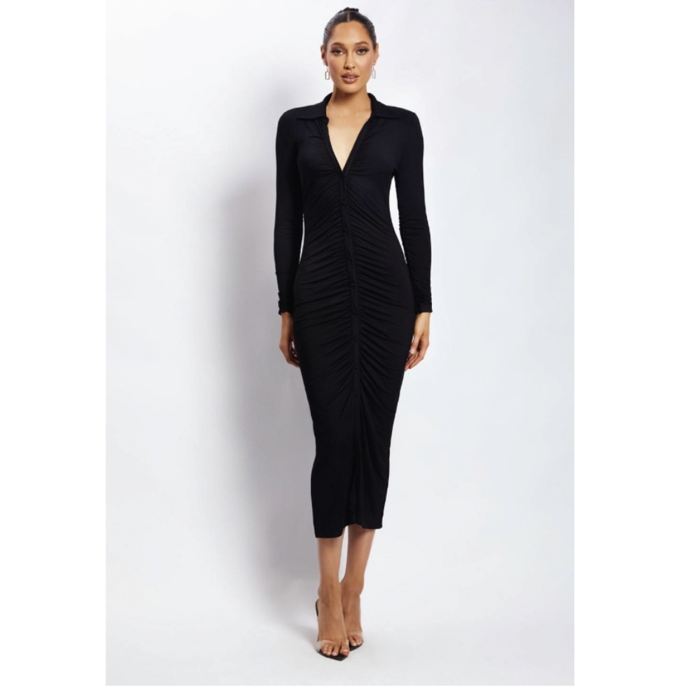 Jemima Jersey Ruched Midi Dress